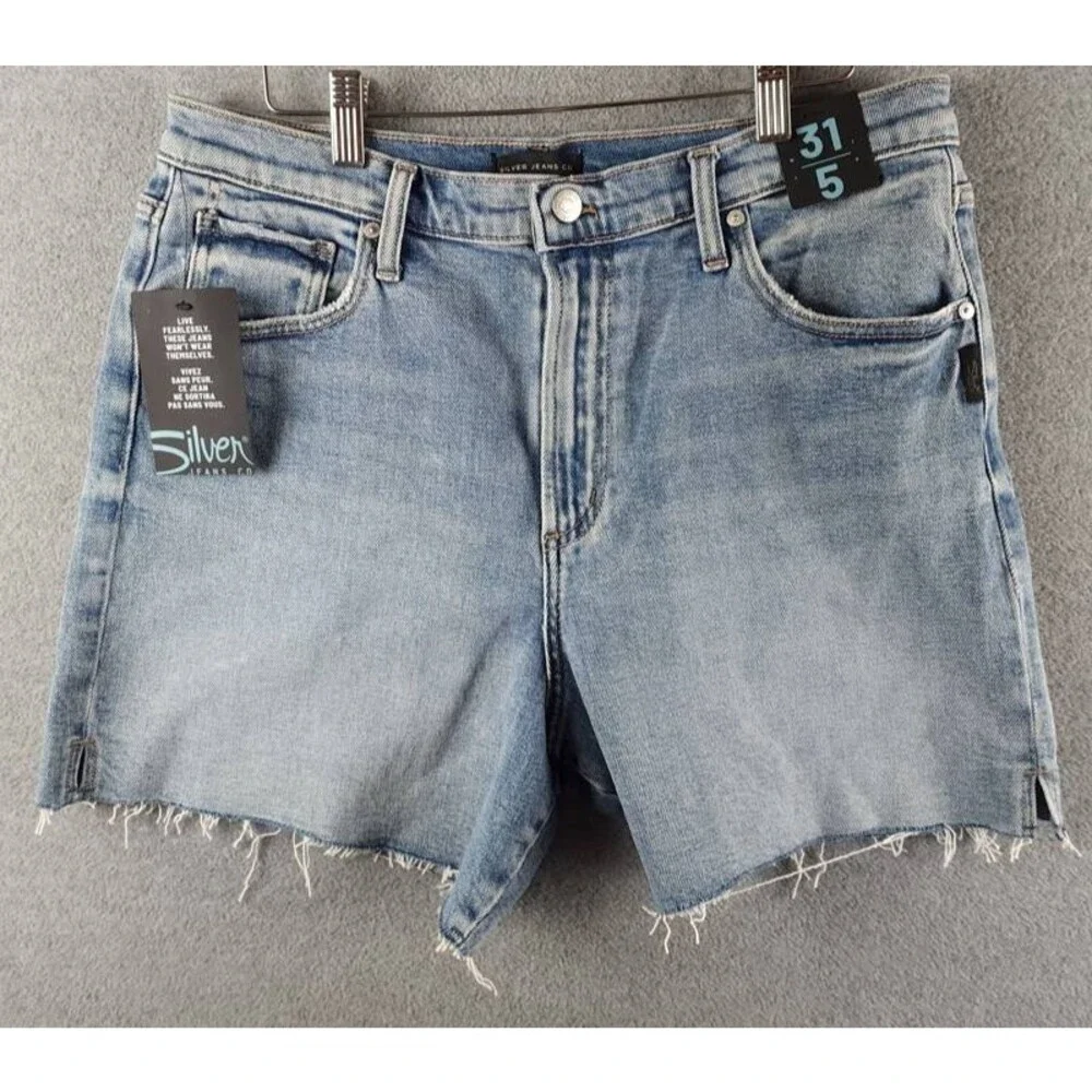 Silver Jeans Co. Highly Desirable High-Rise Shorts Women's W31/L5 Indigo Denim - Picture 2 of 15